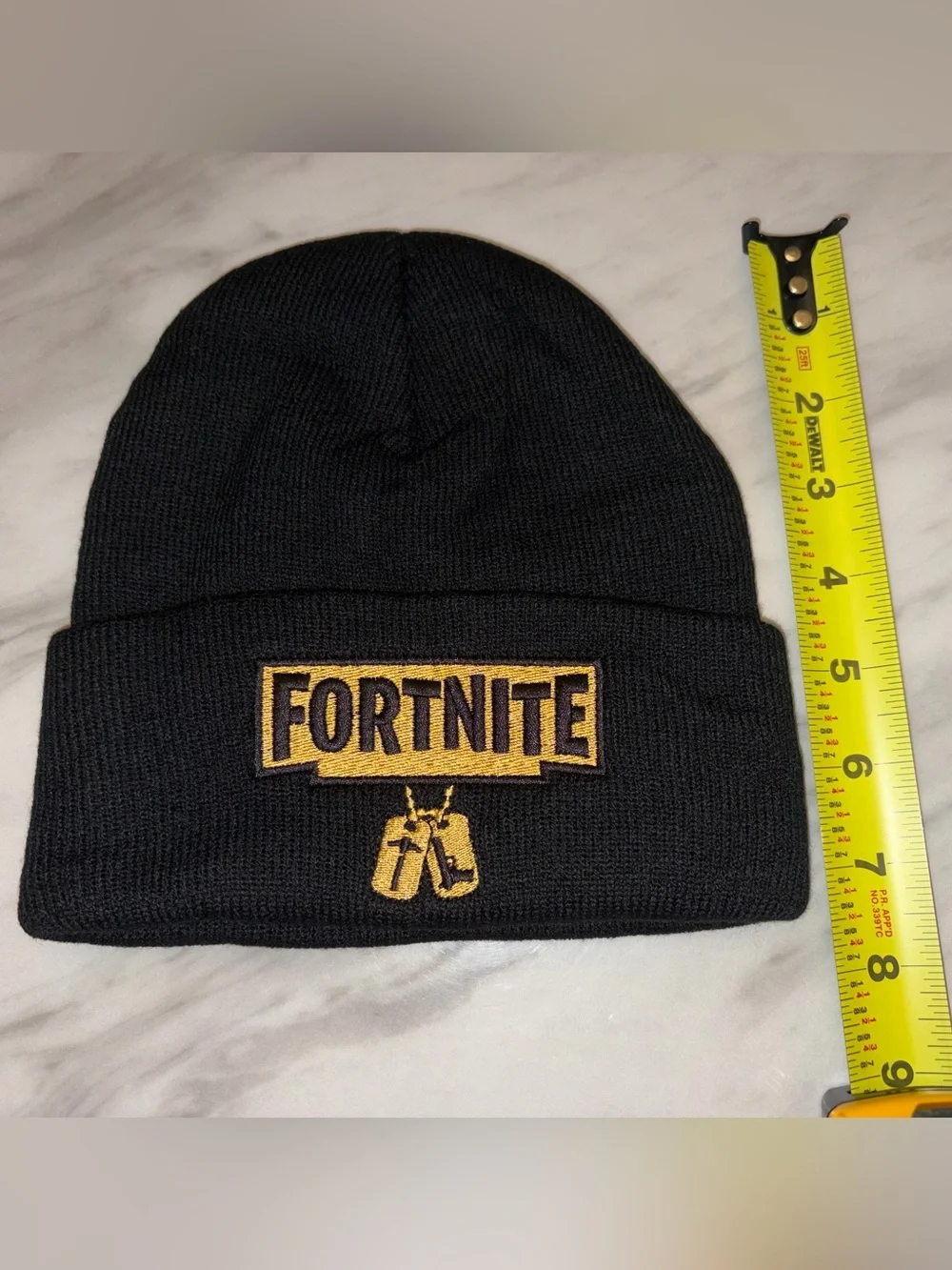 NWOT Fortnite Black Knit Beanie Hat Gamer Winter Cap One Size